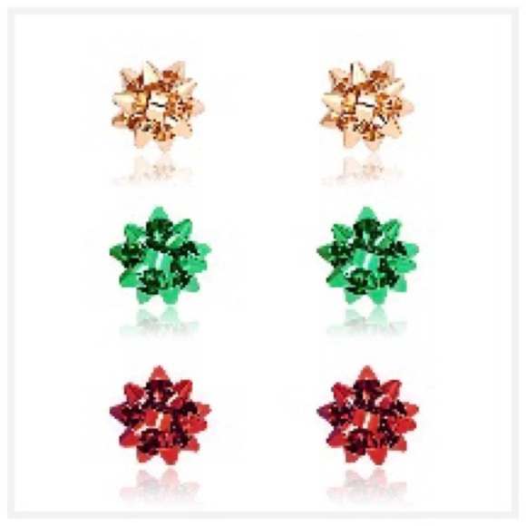 Jewelry - Brand New Christmas Bow Stud Earrings